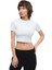 W S/S Essential Cropped Slim Tee Kadın Mavi T-Shirt 3