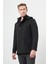 Siyah Kaşe Dik Yaka Astarlı Slim Fit Dar Kesim Klasik Kaban 1008245272 3
