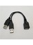 Çift 2 Port USB 2.0 Veri + Güç A Erkek Kadın Y Splitter Adaptör Kablosu Kablosu 15 cm Taşınabilir HDD SSD Muhafaza (Yurt Dışından) 5