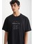 RAMADANP017 Erkek %100PAMUK Bisiklet Yaka Baskılı Siyah T-Shirt 5