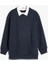 Erkek Çocuk Okul Sweatshirt Basic Okul Gömleği Yaka Detaylı Uzun Kollu Pamuklu 1