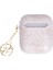 Airpods Kılıf 4g Desenli Metal Script Logolu 4g Charm Sağdan Askılı Pu Deri Pembe 2