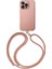 Apple iPhone 16 Pro Uyumlu Kılıf Magsafe Şarj Özellikli Soft Arka Yüzey Askı Ipli Coehl Creme Kapak Pembe 1