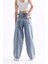 Pass&pass 2430 Kadın Yandan Tokalı Baggy Jeans Kot Denim Pantolon 1