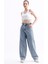 Pass&pass 2430 Kadın Yandan Tokalı Baggy Jeans Kot Denim Pantolon 3
