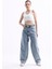 Pass&pass 2430 Kadın Yandan Tokalı Baggy Jeans Kot Denim Pantolon 4