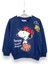 Erkek Çocuk Lacivert Renkli Snoopy Baskılı Uzun Kollu Şardonlu Sweatshirt / Eşofman Takımı 3