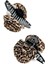 Leopar Desenli Beyaz Incili Gül Kıskaç Toka (12CM) 1