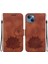 IPhone 15 Için Flip Case Artı Kickstand Cüzdan Manyetik Kabartma Lotus (Yurt Dışından) 1