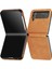 Samsung Galaxy Z Flip Case 3 5g Pu Deri Saf Renk Kickstand (Yurt Dışından) 3