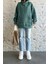 Kanguru Cepli Oversize Petrol Yeşili Sweatshirt 4