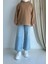 Kapşonlu Camel Sweatshirt 2