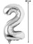 Folyo Balon Rakam Helyum Uyumlu 40 cm Gümüş Renk 2