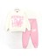 Attitude & Love Kabartma Baskılı Kız Çocuk Eşofman Takımı Ekru Pembe 001-0001942 1