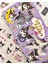 Sanrio Karakter Kuromi 20 Yaprak Pet Sticker 20 Yaprak Kağıt Sticker / 40 Yaprak Mor Kutu Sticker Set 4