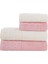 Hazal 4lü Banyo Havlu Takımı Krem/pembe 1