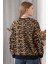Kadın Leopar Kolu Kesik Inci Detaylı Sweatshirt 4