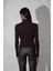 Kahverengi Soft Touch Bambu Dik Yaka Tişört 4