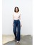 Açık Mavi %100 Cotton Önü Taşlı Straight Fit Denim Pantolon 1