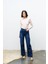 Açık Mavi %100 Cotton Önü Taşlı Straight Fit Denim Pantolon 2