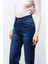 Açık Mavi %100 Cotton Önü Taşlı Straight Fit Denim Pantolon 3