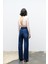 Açık Mavi %100 Cotton Önü Taşlı Straight Fit Denim Pantolon 4