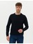 Erkek Lacivert Slim Fit Bisiklet Yaka Basic Triko Kazak 50270179-VR033 3