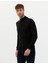 Erkek Siyah Slim Fit Yarım Balıkçı Yaka Basic Triko Kazak 50276161-VR046 1