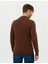 Erkek Koyu Kahverengi Slim Fit Yarım Balıkçı Yaka Basic Triko Kazak 50276161-VR084 5