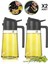 2'li Çift Fonksiyonlu Cam Yağdanlık 450ML Zeytinyağı Sıvıyağ Şişesi Airfryer Sprey Yağlık Sirkelik 1