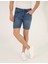Erkek Koyu Mavi Slim Fit Jean Şort 50267835-VR032 2