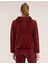 Kadın Bordo Comfort Fit Kapüşonlu Sweatshirt 50254073-VR014 5