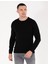 Erkek Siyah Slim Fit Bisiklet Yaka Basic Triko Kazak 50270179-VR046 4