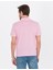 Erkek Pembe Slim Fit Polo Yaka Merserize Tişört 50262665-VR041 5