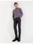 Erkek Koyu Gri Slim Fit Keten Karışımlı Kanvas Pantolon 50259760-VR080 1