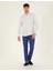 Erkek İndigo Slim Fit Keten Karışımlı Kanvas Pantolon 50268095-VR028 1