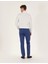 Erkek İndigo Slim Fit Keten Karışımlı Kanvas Pantolon 50268095-VR028 4