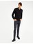 Erkek Siyah Slim Fit Armürlü Klasik Gömlek 50260290-VR046 4