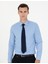Erkek Mavi Slim Fit Uzun Kollu Basic Gömlek 50277778-VR036 3