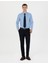 Erkek Mavi Slim Fit Uzun Kollu Basic Gömlek 50277778-VR036 4