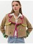 Kadın Krem Crop Top Deri Ceket 50263168-VR071 2