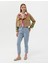 Kadın Krem Crop Top Deri Ceket 50263168-VR071 4