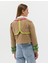 Kadın Krem Crop Top Deri Ceket 50263168-VR071 5