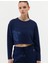 Kadın Lacivert Crop Top Sweatshirt 50263679-VR033 2