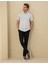 Erkek Lacivert Slim Fit Kanvas Çizgili Pantolon 50291518-VR033 3