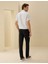 Erkek Lacivert Slim Fit Kanvas Çizgili Pantolon 50291518-VR033 4