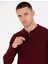 Erkek Kırmızı Slim Fit Polo Yaka Yün Karışımlı Basic Triko Kazak 50257322-VR030 2