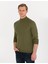 Erkek Açık Yeşil Slim Fit Yarım Balıkçı Yaka Yün Karışımlı Basic Triko Kazak 50257313-VR092 1
