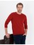 Erkek Kiremit Slim Fit Bisiklet Yaka Yün Karışımlı Basic Triko Kazak 50257301-VR031 3