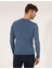 Erkek Mavi Slim Fit Bisiklet Yaka Yün Karışımlı Basic Triko Kazak 50257301-VR036 5